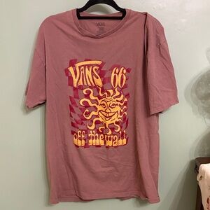 Vans Men's Maroon and Yellow Graphic Tee
